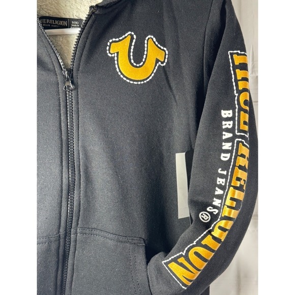 NWT True Religion Black Zip-Up Hoodie / Size S (8) / Sku0130 - Picture 3 of 11